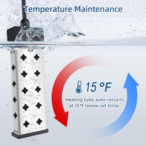 Portable Water Heater for Bathtub and Bucket, 1800W Fast Heating with Real Time Temperature Display, Adjustable Thermostat and Anti Dry Burn Protection, Stainless Steel Heating Rod, Immersion Heater