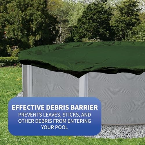 Blue Wave BWC800 Gold 15-Year 24 x 40-ft Rectangular In Ground Winter Pool Cover, 12-FEET, Forest Green