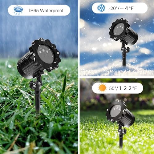 Outdoor RGB Laser Projector Lights, Moving 3 Color Starry Sky & Firefly Effects Projection Light with RF Control, IP65 Outdoor Holiday Landscape Decor for Christmas Halloween Parties Garden New Year