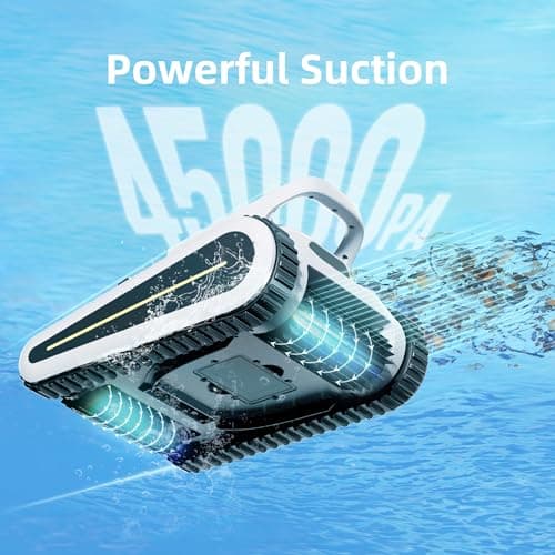 Cordless Pool Vacuum for Inground Pools, Automatic Robotic Pool Cleaner with Wall and Waterline Cleaning, Gray