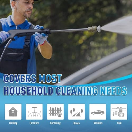 Electric Pressure Washer 5000PSI-Max 3.6GPM Power Washer Touch Screen Adjustable Pressure,4 Nozzles and 500ml Foam Cannon Power Washer Cleaning for Patio