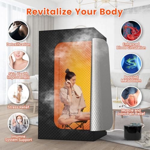 Sauna Box, Portable Sauna for Home, Large Sauna Tent with 3.0L Steamer for Full Body SPA, Easy Assembly Quick Heat-Up Sauna Experience