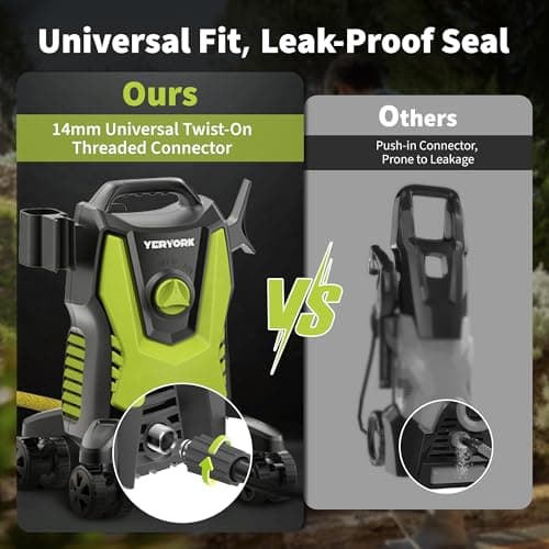 Electric Pressure Washer, 3500 PSI 2.4 GPM Power Washer with Anti-Tipping Technology, 4 Quick Connect Nozzles, Foam Cannon, Stainless Steel Lance, High Pressure Washer for Cars/Fences/Driveways/Patios