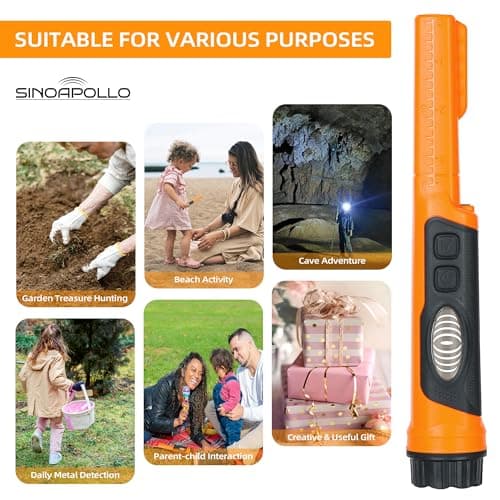 Fully Waterproof Handheld Metal Detector Pinpointer for Adults and Kids, Small Pin Pointer Wand. LCD Display, High Accuracy, 3 Alert Mode, Professional for Gold,Coins on Beach, Underground