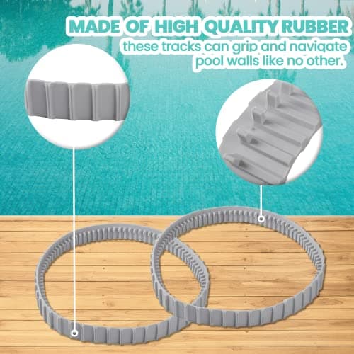 (2 Pack) Replacement Gray Tracks for Maytronics Dolphin Robotic Pool Cleaners with Part Number 9983152-R2 Dolphin Parts