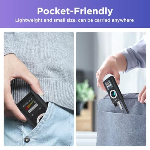 【Dual Antennas, Stronger Detection】 Hidden Camera and Bug Signal Detector, Rechargeable Portable GPS Tracker Finder, Spy Microphone Device Scanner for Travel, Home, Hotel, Car, Office, and Air-bnb
