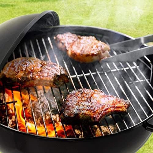 22 Inch Portable Charcoal Grill with Wheels for Outdoor Cooking Barbecue Camping BBQ Coal Kettle Grill - Heavy Duty Round with Thickened Grilling Bowl Wheels for Small Patio Backyard