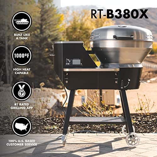 recteq Pellet Grill RT-B380X Bullseye Deluxe, WiFi Enabled Electric Pellet Smoker Grill, Wood Pellets, BBQ Outdoor, Smoke, Sear, and More