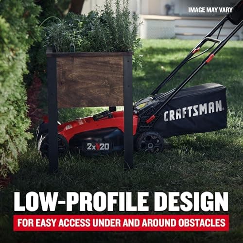 CRAFTSMAN V20 Lawn Mower, Push Mower, Lightweight and Portable, Grass Bag, Battery and Charger Included (CMCMW220P2)