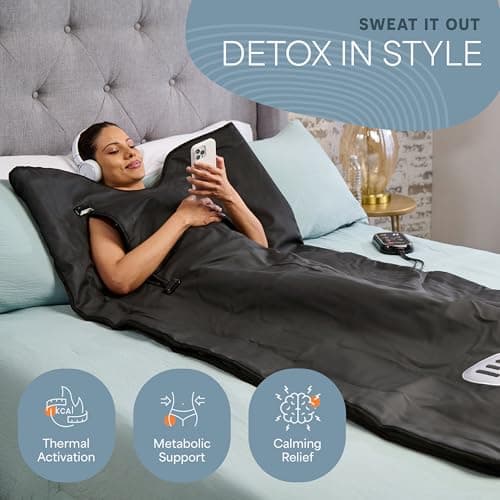 LifePro Infrared Sauna Blanket for Detox & Relaxation – Portable Far Infrared at Home Sauna for Detox, Muscle Tension Release, and Recovery – RejuvaWrap Series with Adjustable Heat Settings