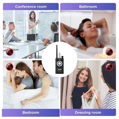 【Dual Antennas, Stronger Detection】 Hidden Camera and Bug Signal Detector, Rechargeable Portable GPS Tracker Finder, Spy Microphone Device Scanner for Travel, Home, Hotel, Car, Office, and Air-bnb