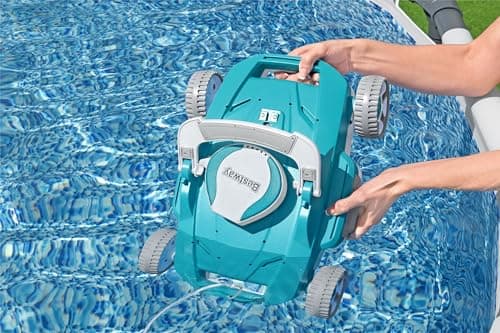 Bestway: AquaTronix: G200 Robotic Pool Vacuum - Cordless Debris Cleaning for Flat-Bottom in/Above Ground Swimming Pools, Maintenance Up to 538 SqFt