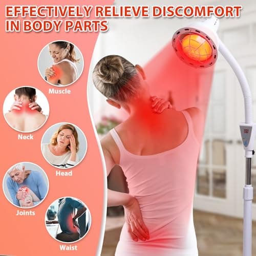 Infrared Light,White 275W Near Red Infrared Heat Lamp for Relieve Joinpt Pain and Muscle Aches