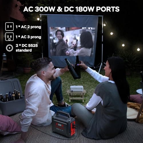 MARBERO Solar Generator 296Wh Portable Power Station with Solar Panel 60W Included Solar Power Bank with AC Outlets 300W Pure Sine Wave with Foldable Solar Panel Set for Camping Home Outdoor Emergency