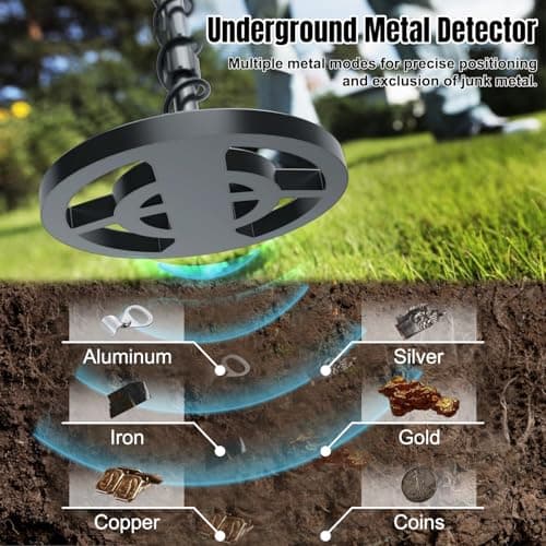 Metal Detector for Kids Professional - Adjustable Height, Pinpoint Metal Detectors with Waterproof Search Coil, Higher Accuracy Metal Detector Gold and Silver, Beach Hunting, Treasure Hunting (Orange)