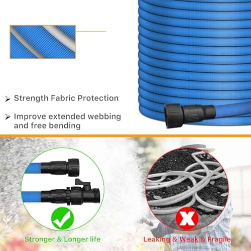 Garden Hose, 50ft Water Hose, Pliable Garden Hose with 3/4" Fittings, Water Pipe, Garden Hose useful house gifts for Outdoor Lawn Car Watering Plants (50FT)