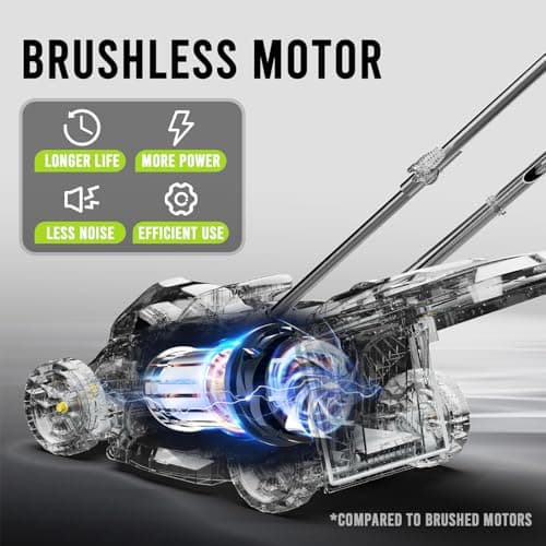 Steelite 13.2” Electric Lawn Mower for Small Yards - 2-in-1 Compact, Lightweight Brushless Motor, 21V 4.0Ah Battery & Charger Included, Green