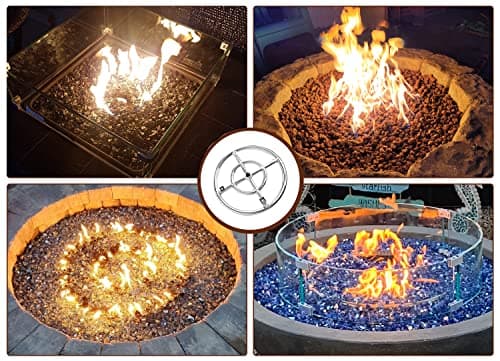Uniflasy 12" Fire Pit Ring Burner Kit, Stainless Steel Propane Gas Firepit Ring Kit with Spark Ignition, Control Knob and Propane Hose Installation Kit for Indoor&Outdoor Fireplaces DIY Burner Kit