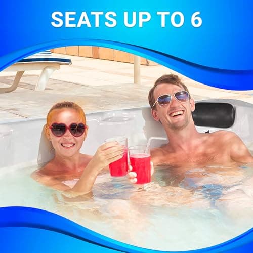 Aqualife Edgewater® Outdoor Hot Tub, Fit 6 Adults, 28 Massaging Jets, Cover Included, Ice Bucket Feature, Plug into Any Standard Outlet, Made in USA