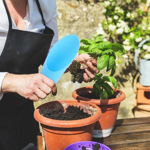 MIDELONG 2 Pcs Bonsai Soil Scoops, 6.4in Long Plastic Cups Garden Soil Scoops Small Gardening Tool Colorful Bucket Shovel Mini Potting Scoopers Bonsai Tool for Plant Flower Succulent