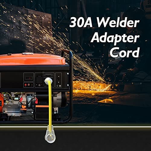 TOOLIOM 4 Prong 30 Amp Generator Adapter Cord to Welder, NEMA L14-30P to 6-50R Welder Plasma Cutter Plug, ETL Listed Generator Extension Cord, 125/250V 3750/7500W STW 10AWG/3C (12 Inch)
