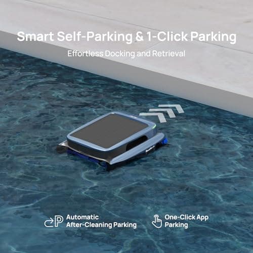 Beatbot iSkim Ultra Solar Powered Robotic Pool Skimmer, Pool Surface Cleaner Robot, Dual Charging Options, Water Clarification, Edge & Corner Cleaning, S-Path Optimization, App Control, Ocean Blue