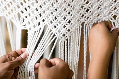 Handmade Macrame Hammock - Mayan, Matrimonial, Double, Brazilian - 100% Natural Cotton - King, Off-White