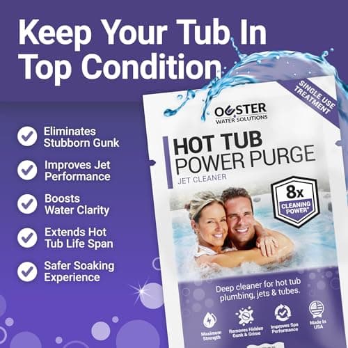 Power Purge Hot Tub Jet Cleaner w/Towel - Deep Hot Tub Cleaner for Jets, Tubes, Plumbing - for Standard & Inflatable Spas - Removes Gunk Buildup for Crystal Clear Water - Made in USA (Kit)