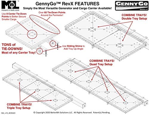GennyGo RevX2 Generator & Cargo Carrier Tray - Tray Pan ONLY (Steel)