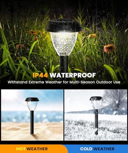 Super Bright Solar Lights for Outside, Up to 12H Solar Lights Outdoor Waterproof, 8 Pack Outdoor Lights Decorative, Garden Lights Dusk to Dawn Auto On/Off,Solar Pathway Lights for Yard,Landscape