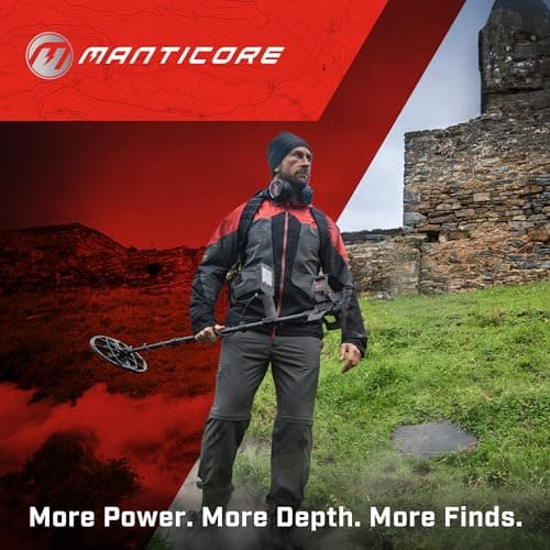 MINELAB MANTICORE High-Power Multi-IQ+ Waterproof Metal Detector for Adults with Advanced Target ID (11" Double-D Coil Included)