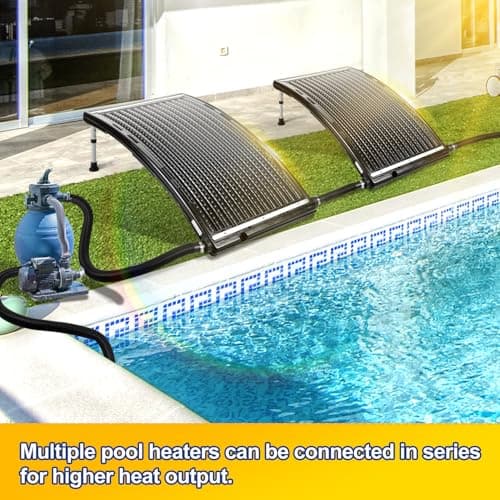 2025 Upgraded Solar Pool Heater with Adjustable Support Feet, Inground Pool Solar Heater, Above Ground Pool Heater, Solar Water Heater, Pool Heater for Above Ground Pool（2 Set）