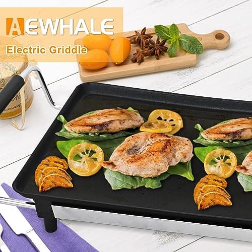 Electric Nonstick Extra Larger Griddle Grill-35" Teppanyaki Grill BBQ with Adjustable Temperature &Insulated Handles for Indoor/Outdoor