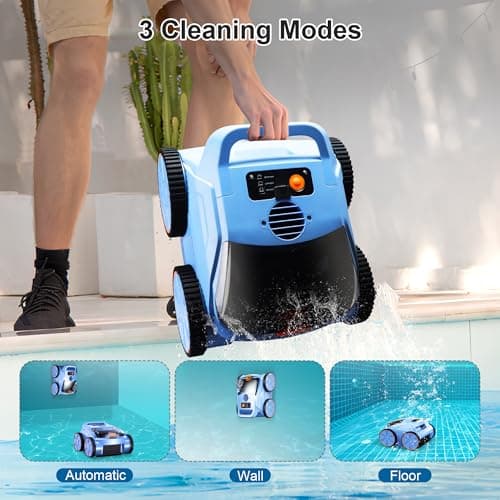 (2025 New) Robotic Pool Vacuum, Robotic Pool Cleaner for Inground Pools, Smart Navigation, Floor/Wall/Waterline Cleaning, 180 Mins Runtime for Pool Up to 2100 Sq.ft