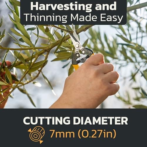 Alpen Rigi 300 Garden Snips – Japanese Stainless Steel Blades, Ultra-Sharp, Rust-Resistant, Precision Cutting for Herbs, Flowers, and Harvesting, Comfortable & Durable