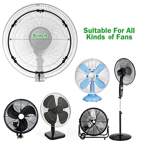 SUNHE YHK Fan Misting Kit, Outdoor Misters Cooling System with 19.36FT Hose + 5 Brass Nozzles + Brass Adapter(3/4") for Cooling Patio Garden Greenhouse Breeze, Connect to Any Outdoor Fan