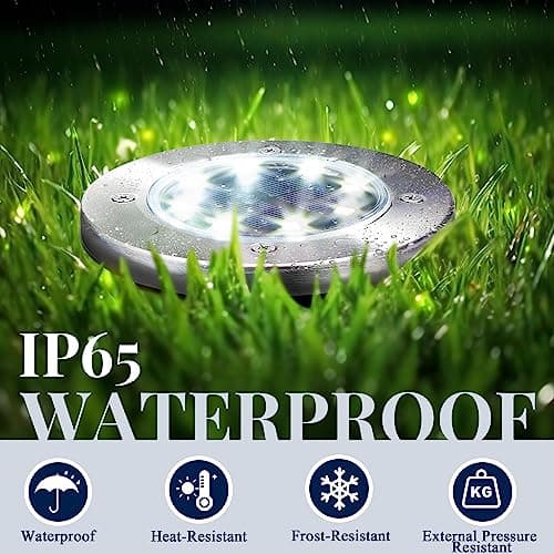 SOLPEX Solar Lights Outdoor Waterproof, 12 Pack Solar Ground Lights, Solar Garden Lights Landscape Lighting for Pathway Driveway Patio Backyard Walkway (Cool White)