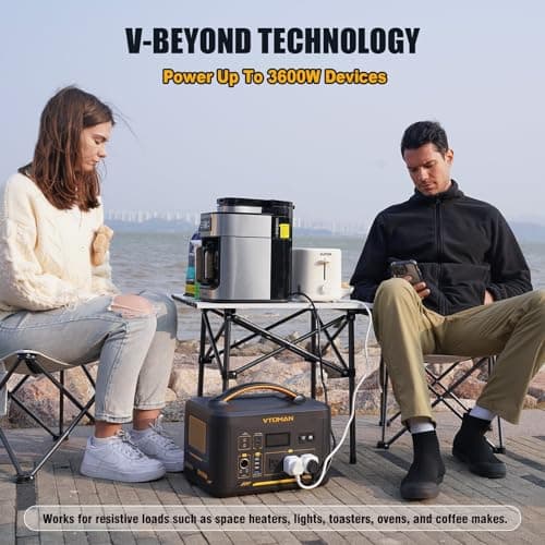 VTOMAN Jump 1800 Portable Power Station 1800W (Peak 3600W), 1548Wh Expandable LiFePO4 Battery Generator with 100W USB-C, 18W USB-C, 12V DC, Jumpstarter, for Power Outages Backup & Outdoor Camping