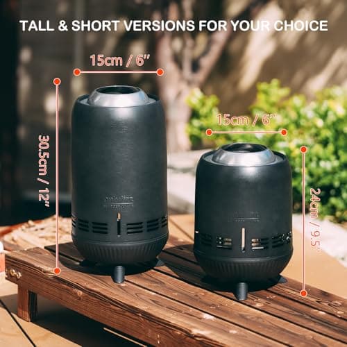 ONLYFIRE OUTDOOR LIVING Tabletop Fireplace with Unique Flame, Portable Fire Pit with Storage Bag for Camping Tailgating Patio Backyard Bonfire, Smokeless Wood Burning Mini Camp Stove 9.5", FP055 Black
