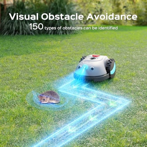V100 Robotic Lawn Mower with Visual Navigation, Smart Obstacle Avoidance, Adjustable Cutting Height, Low Noise – Ideal for Small Lawns