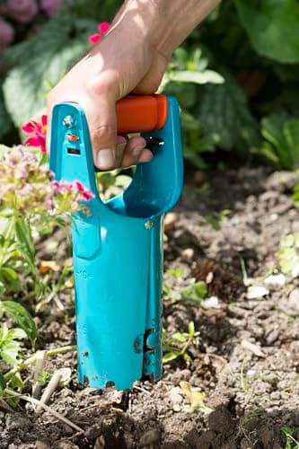 Gardena Bulb Planter - Ideal Accessory for Laying Bulbs with Automatic Release Mechanism and Depth Scale, Made Steel with Duroplast Coating (3412-20)