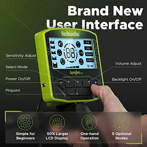 Metal Detector for Adults, Rechargeable Battery for 20H Typical Use, 5 Professional Mode with Higher Accuracy 10” Waterproof Coil for Gold Detecting