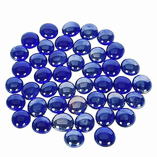GasSaf Blue Fire Glass Beads for Outdoor Fire Pit, Fireplace, Replaces Existing Gas Logs & Lava Rocks, 3/4 Inch Glass(10 Pound)(Cobalt Blue)