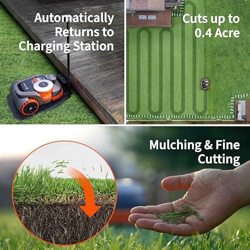 Segway Navimow H1500N-VF Robot Lawn Mower Perimeter Wire Free 0.37 Acre RTK+Vision Robotic Lawnmower, Virtual Boundary, Systematic Mowing, APP Control, Anti-Theft, 54dB(A) Quiet, Multi-Zone Management