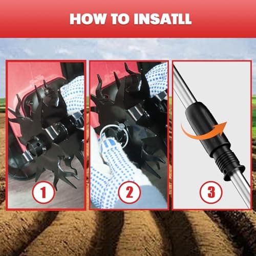 MaxMore Cordless Tiller Cultivator Compatible with Milwaukee 18V Battery (Tool Only), Electric Garden Rototiller with 48 Steel Tines, 8.7" Tilling Width, 6.3" Depth for Gardening, Soil Turning