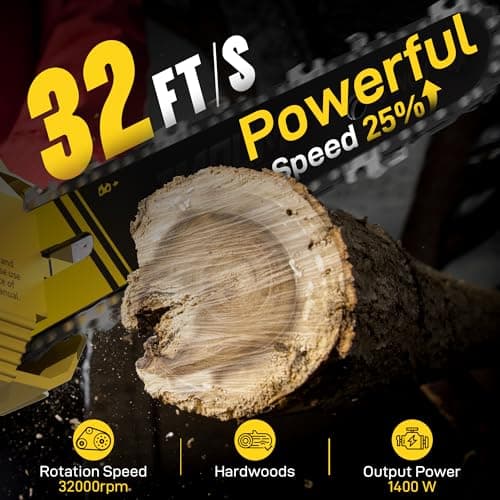Mini Chainsaw Cordless 6 Inch, 32FT/S Fast Powerful Cutting, Brushless Electric Handheld Chain Saw with 3.0Ah Battery Powered, Auto Oiler, Lightweight, Sharp for Tree Trimming Pruning(Upgrade Version)