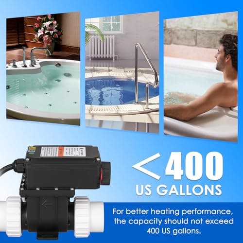 Mxmoonant 2KW 110V Hot Tub Thermostat, Spa Heater Whirlpool Bathtub Thermostat with Adjustable Temp Control for 400Gals Bathtub, Hot Tub, Spa, Small Pool (No Plug)