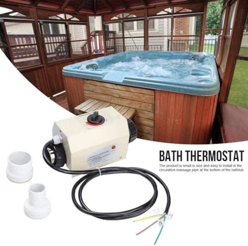 3KW 110V No Plug Swimming Pool Heater Work With 0.75KW Circulating Pump For Up to 2000gallons 8/11 Foot Pools,Tank,Electric Water Heater Thermostat SPA Bath Heater,Needs Electrician 30A GFCI Breaker
