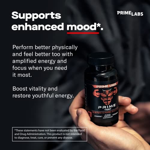 Prime Labs Men's Testosterone Booster - Stamina, Endurance, & Strength - 60 Caplets