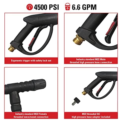 Simpson Cleaning Universal Pressure Washer Gun with Side Assist Handle for Cold Water Machines Use up to 4500 PSI